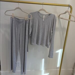 Aritzia Gray Long Sleeve Top and Pants Set